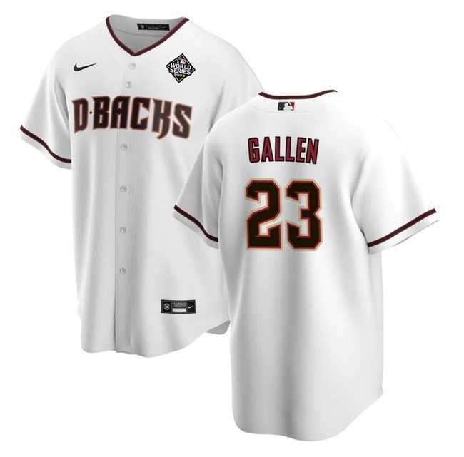 Mens Arizona Diamondbacks #23 Zac Gallen White 2023 World Series Cool Base Stitched Jersey Dzhi->arizona diamondbacks->MLB Jersey